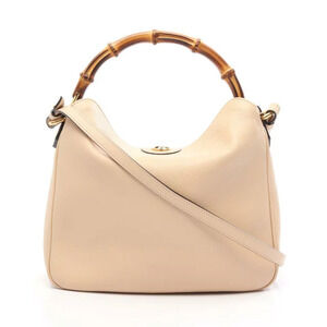 Gucci Diana Bamboo Handbag Leather Beige Cream